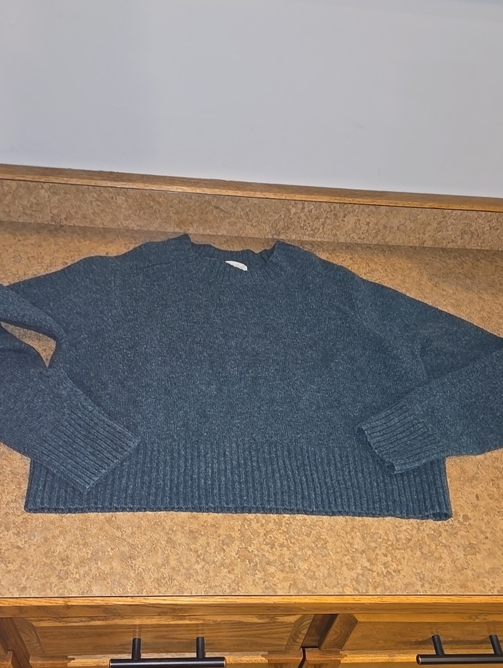 Womens Large Crewneck Cozy Sweaterp Deep Green Y2k Fall - Picture 10 of 11